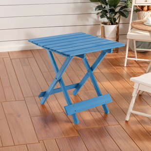 Folding Square Side Table Patio Outdoor Solid Wood Table Bistro Table