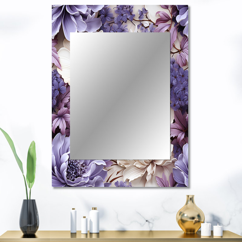 Hudson Coastal Victorian Tranquility Victorian Motif - miroir mural floral, 32 po x 24 po
