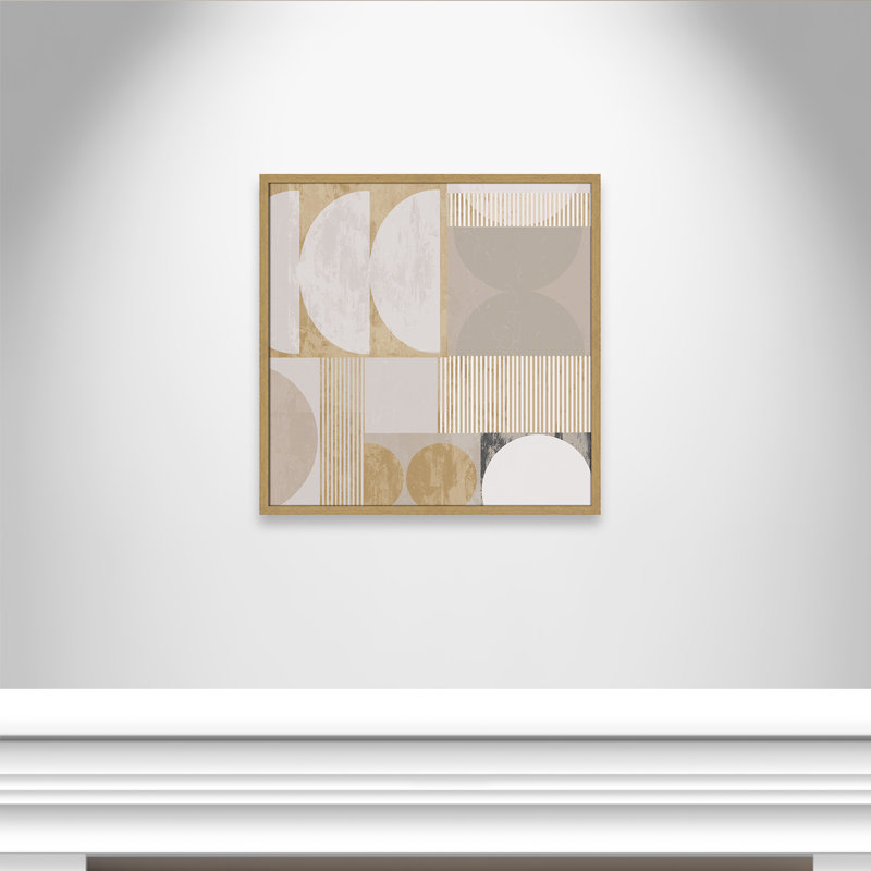 «Golden Balance II» par , 27.5'' W x 27.5'' H, Framed Print, Natural Woodgrain