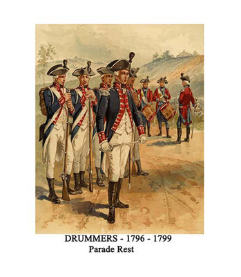 " Drummers - 1796 - 1799 - Parade Rest "