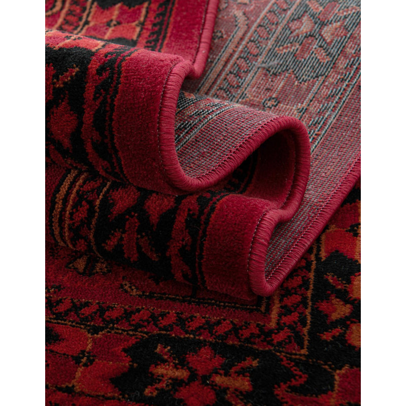 Tapis oriental rouge Amro, Round 6'1"