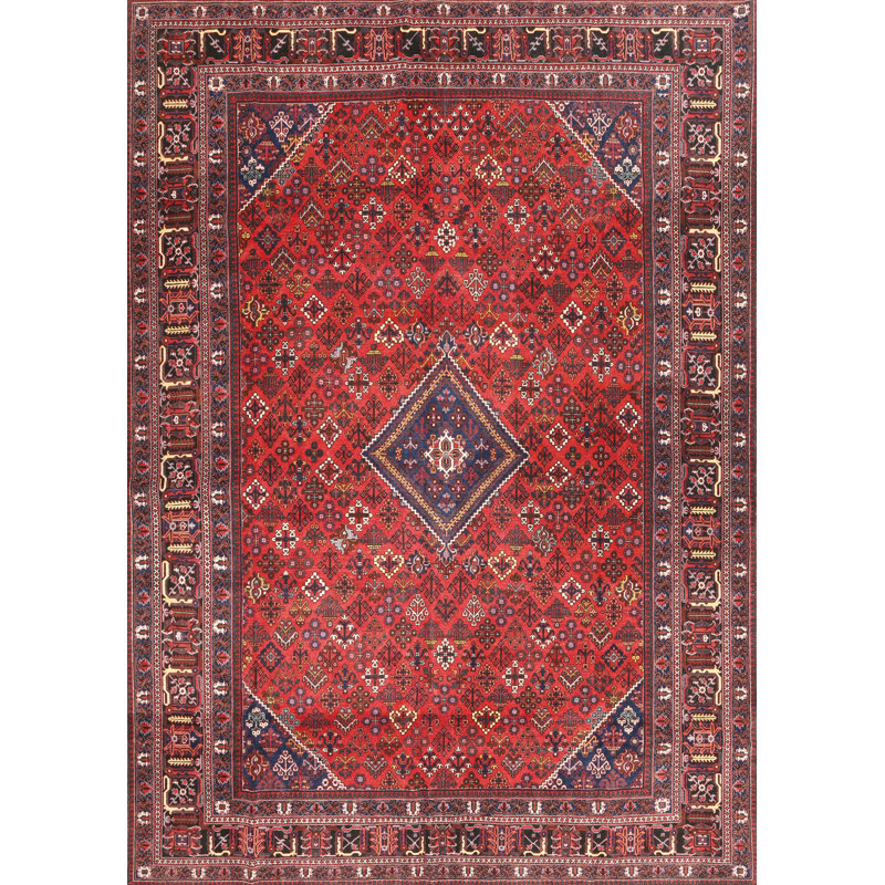 Tapis traditionnel mehroon/noir/crème, Rectangle 5 pi x 7 pi