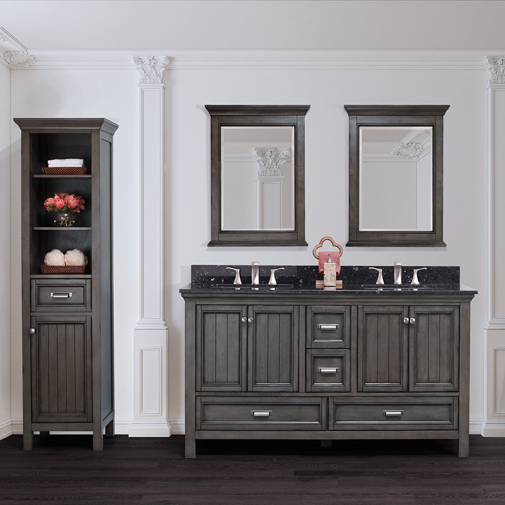 Nardi Linen Cabinet, Distressed Gray