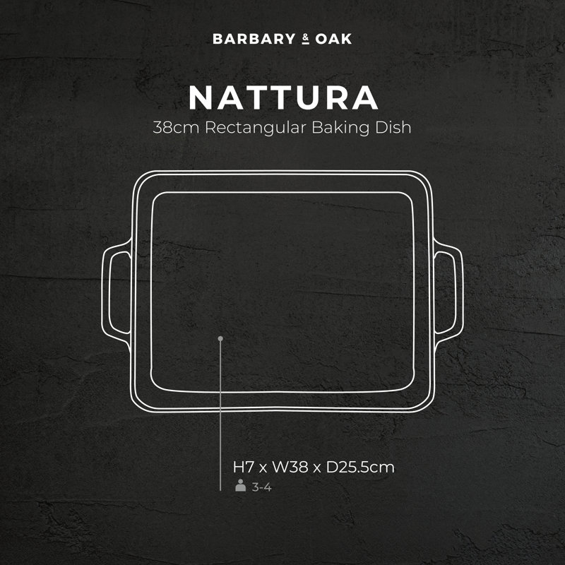Barbary & Oak Nattura Rectangle Stoneware Casserole Bakeware, Cashmere