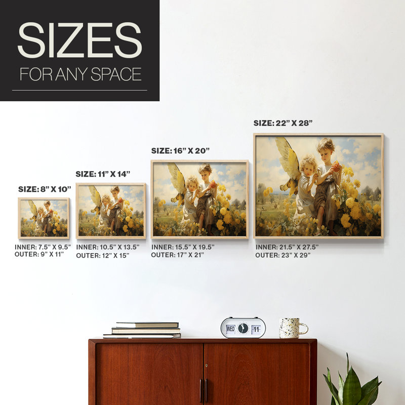 Angels From Above-II - Reproduction encadrée - Restickable, H 11 po x l 14 po, Encadré naturel