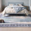 Tapis bleu marine abstrait moderne en polyester lavable Harbor-717612744