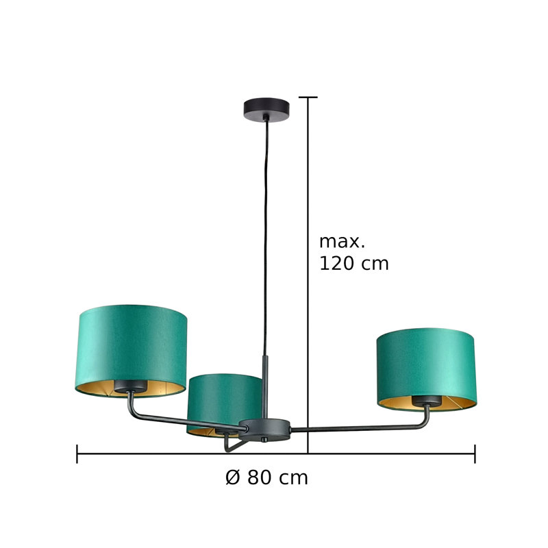 Almarie Chandelier, 3, Green