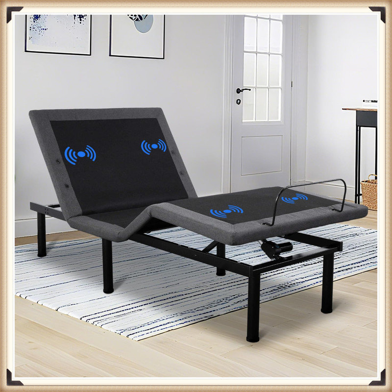Adjustable Bed Frame, Adjustable Bed Base with Wireless Remote and 1 USB Port, Head & Foot Incline, Electric Bed Frame with 4 Height Options