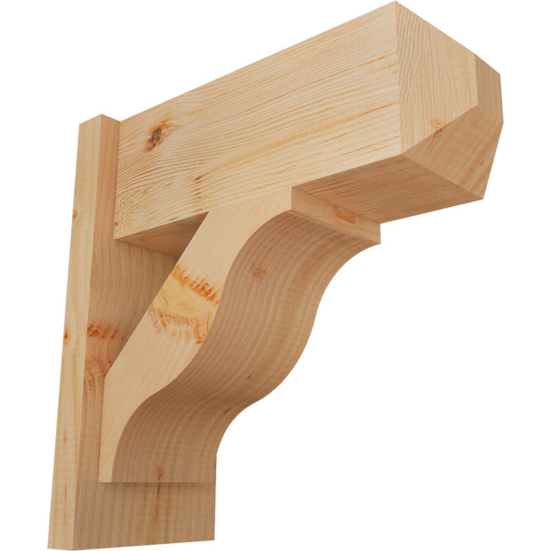Persienne en bois rustique Funston Craftsman, P 18 po x H 18 po, Sapin Douglas de 7 1/2 po (lisse)