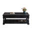 Table basse rustique à plateau relevable avec rangement caché - Mobilier de salon rectangulaire en bois noir antique-2066446925