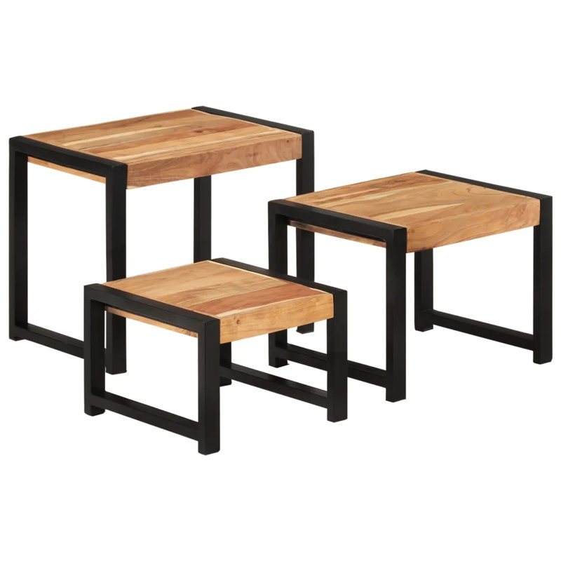 Stephanie Nesting Tables 3 Pieces Solid Wood