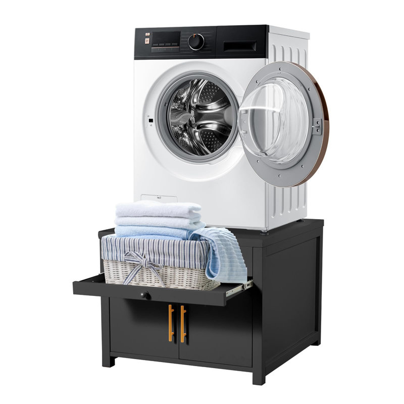 2 PCS 700 LBS Capacity Washer Dryer Pedestal, Black