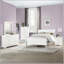 Table de chevet 2 tiroirs Traditional Classic, finition blanche élégante, quincaillerie en nickel brossé, mobilier de chambre peu encombrant-290963657
