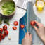 Ambesonne Cacun Tempered Glass Cutting Board Algae Covered Tree Branch Dark Sky Blue Multicolor