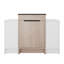 Armoire de salle de bain 48 po avec lavabo en céramique noire 2 compartiments, porte 48 po, 2 compartiments de rangement-876754823