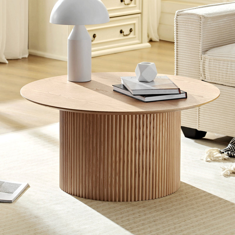 Table basse 31,49 pouces, design Mid-Century moderne, finition chêne