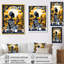 Silhouette urbaine de la pleine lune africaine, reproduction d'art mural africain-943496768-943496780
