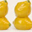 Ensemble de 2 porte-bougies en céramique citron et chandelle en forme de chandelle en forme de fruits empilés pour décor de table, de manteau de cheminée et de cadeaux, glaçure jaune