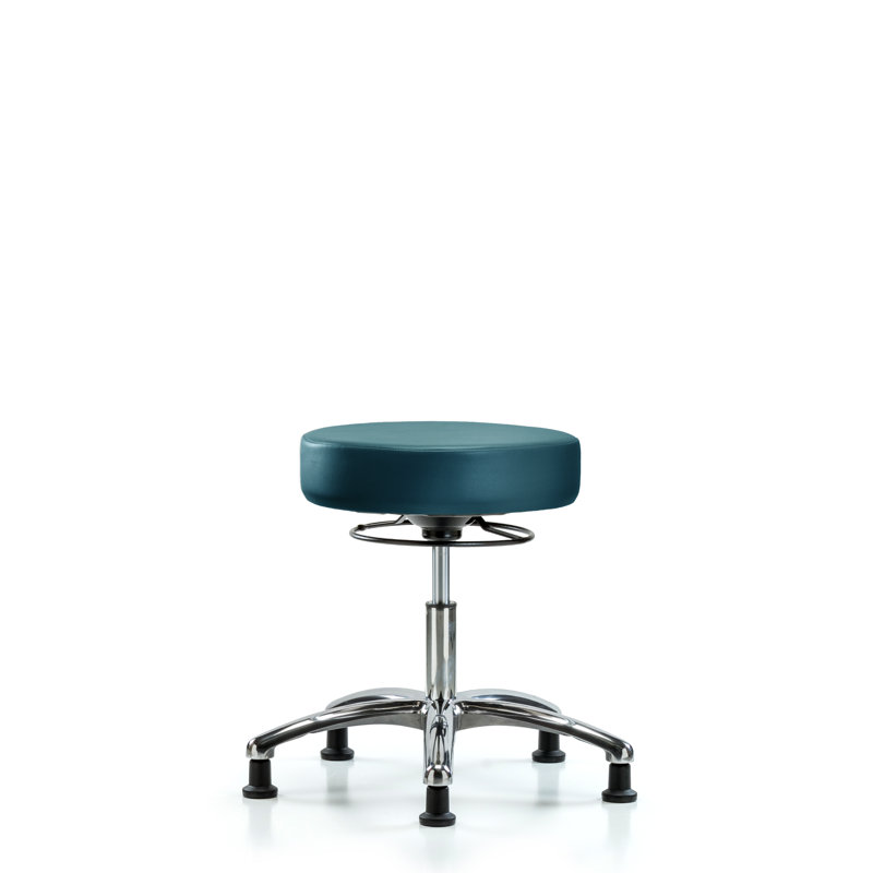 Khodie Adjustable Height Ergonomic Lab Stool, 23.25", Marine Blue, Silver