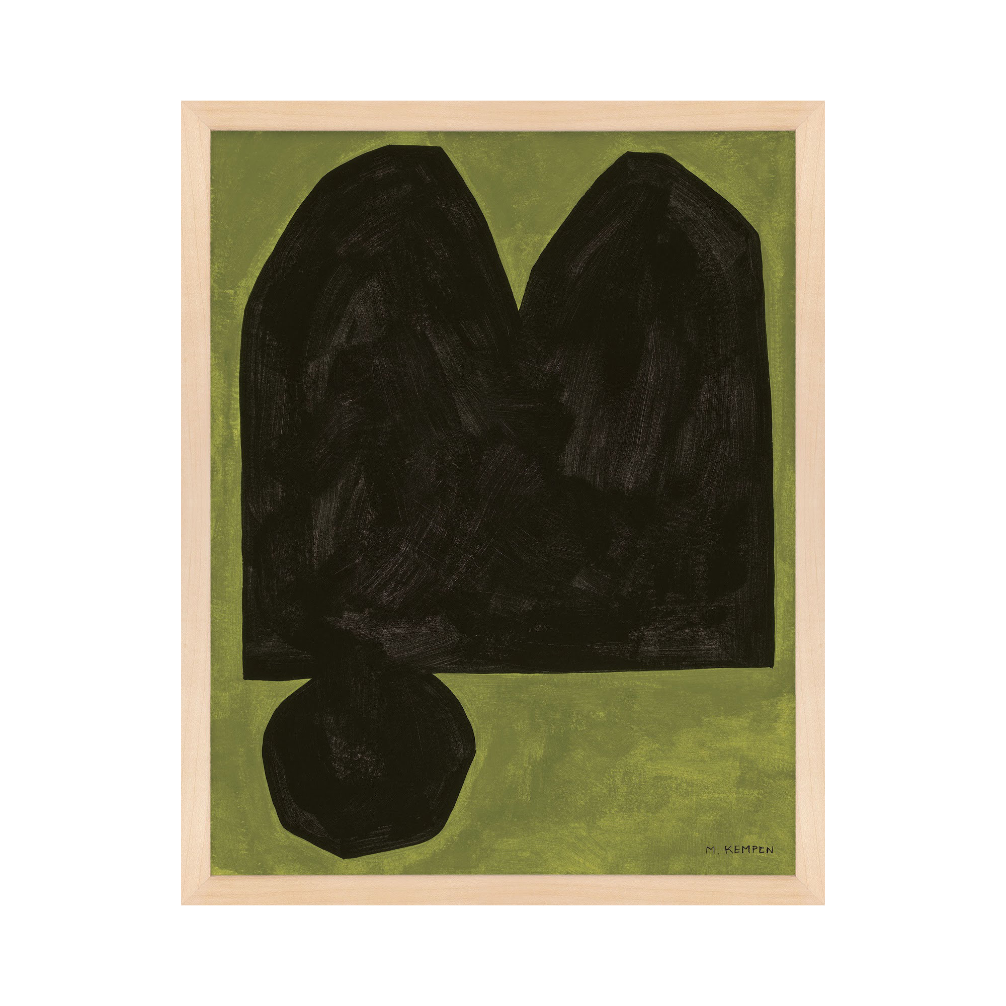 Lyndsey Module On Green 3 By Michael Kempen - Framed Wall Art, 20" H x 16" W x 1.25" D, Yellow