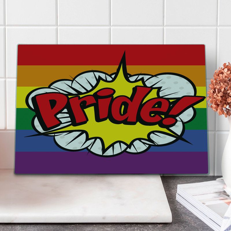 Ambesonne Rainbow Cutting Board Large Size Pop Art Comics Pride Multicolor