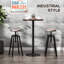 Table de bar de style industriel H 42 po - plateau en bois avec support en métal noir mat pour différents espaces