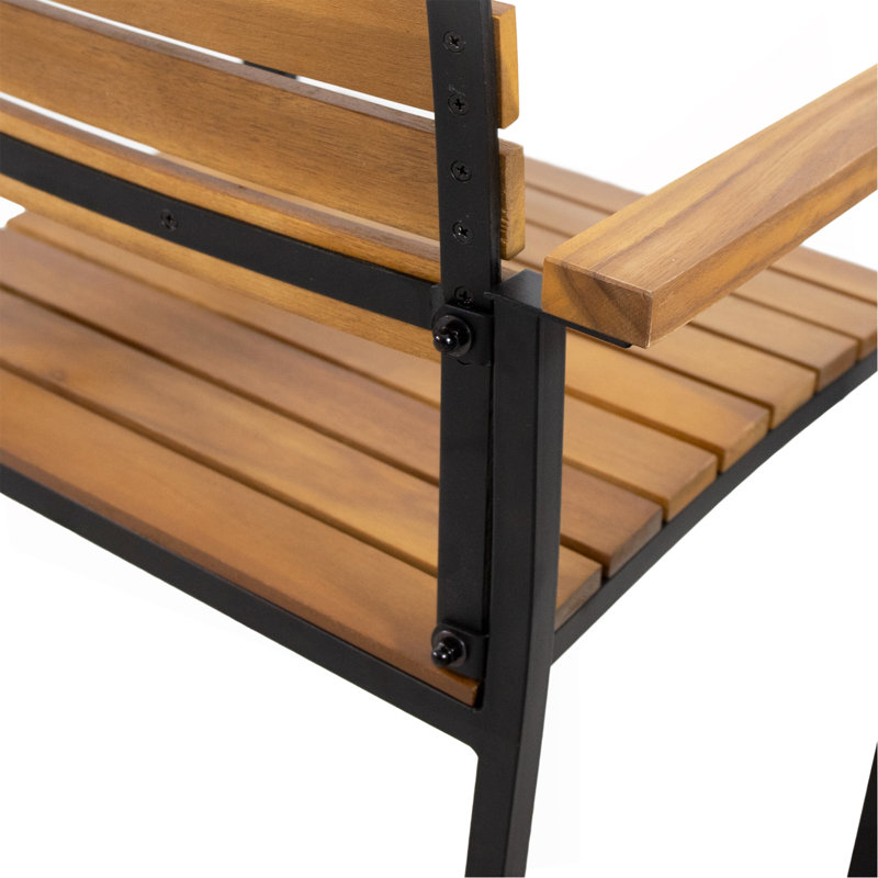 Chaise de patio en bois et métal
