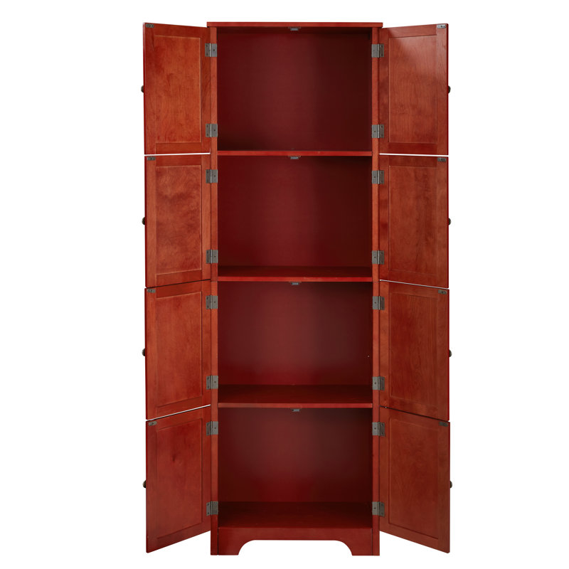 8-Door Cabinet With 4 Shelves, Adds Charm To Home Decor 72.4" High Storage 8 Doors, For