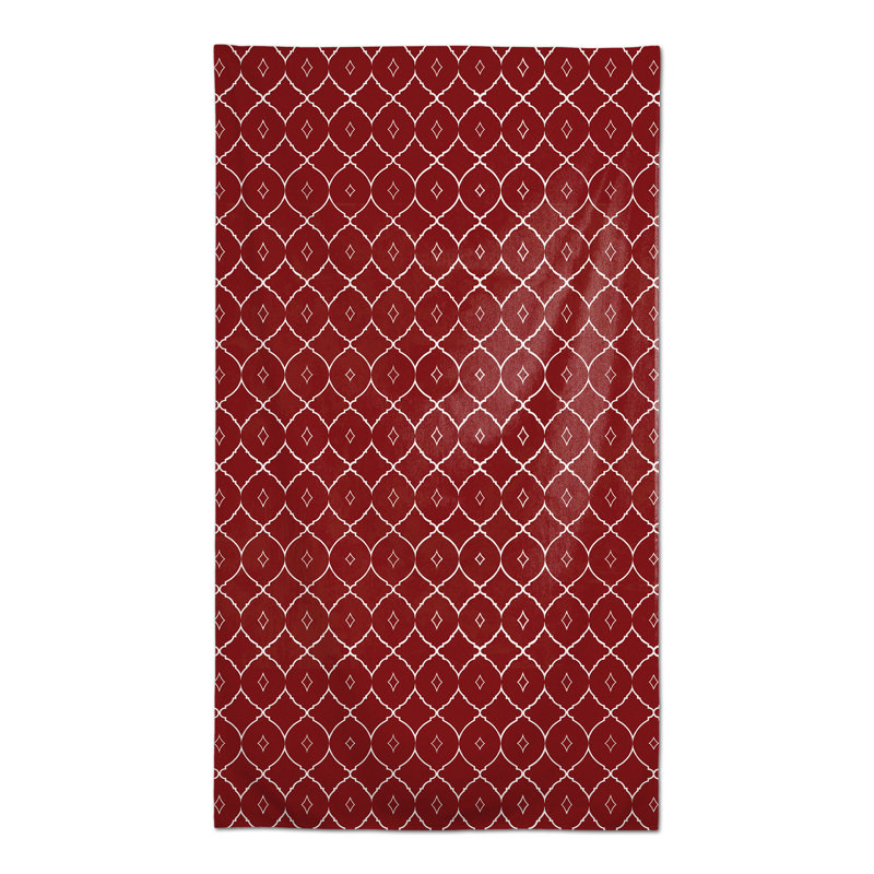 Nappe rectangulaire en polyester géométrique, Rouge