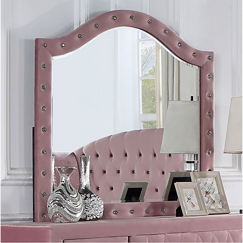 Miroir biseauté pour commode Groeme, Rose