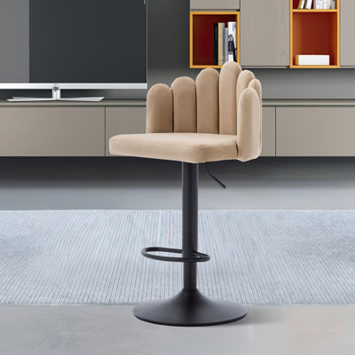 Karlshamn Swivel Upholstered Adjustable Height Counter Stool