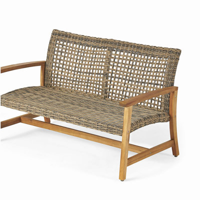 HAMPTON WOOD + WICKER LOVESEAT