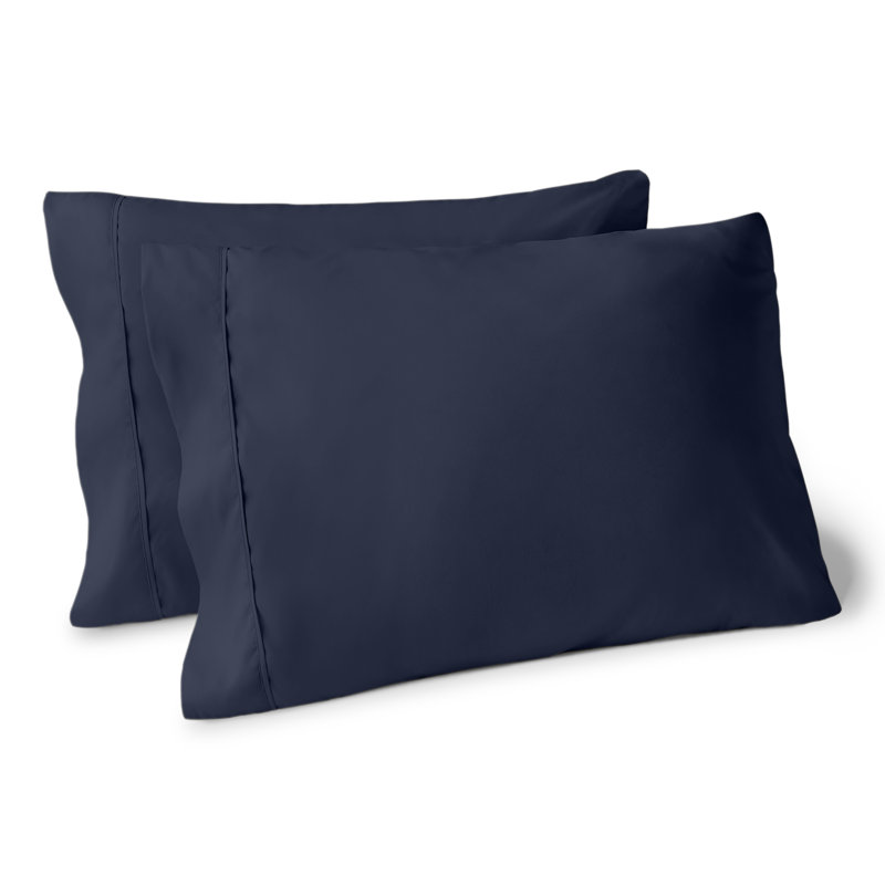 Microfiber Machine Woven - Set of 2, Midnight Blue, 2 Standard Pillowcases