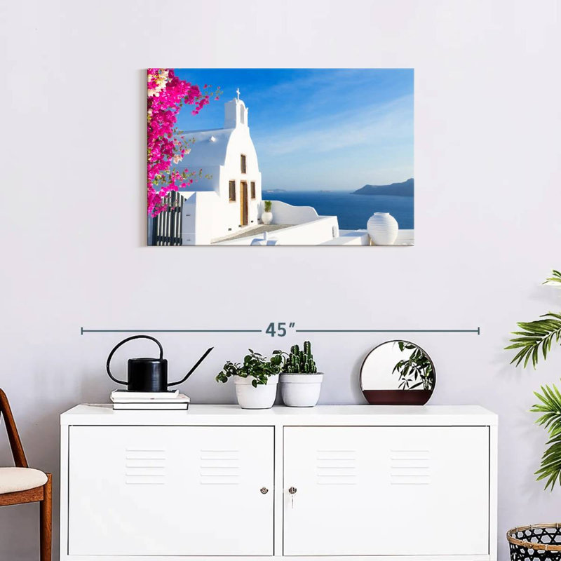 Lilie Santorini Island Church, 34" H x 51" W