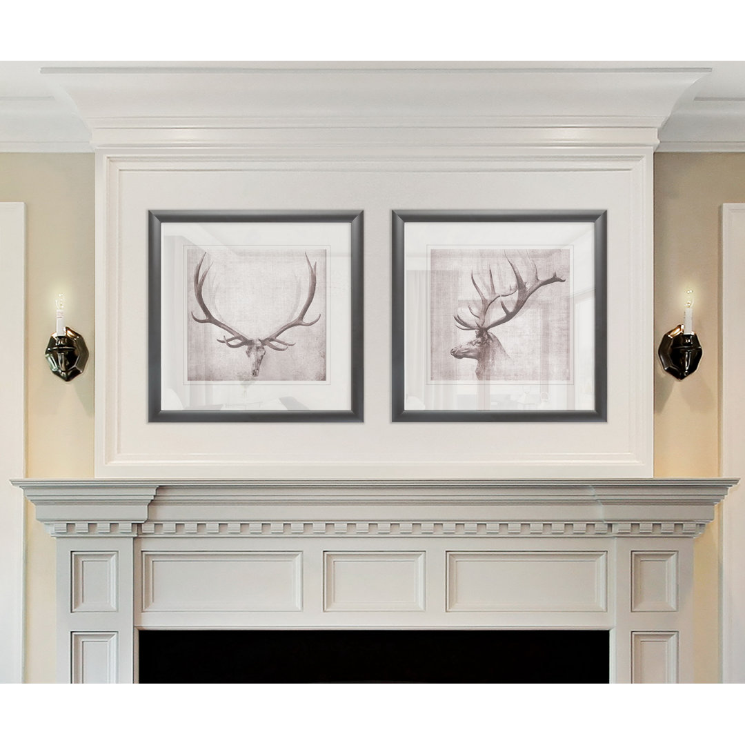 'Open Range I' 2 Piece Framed Print Set Millwood Pines Frame 