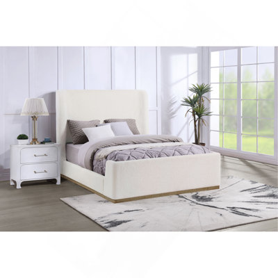 Vindra Cream Queen Sleigh Bed