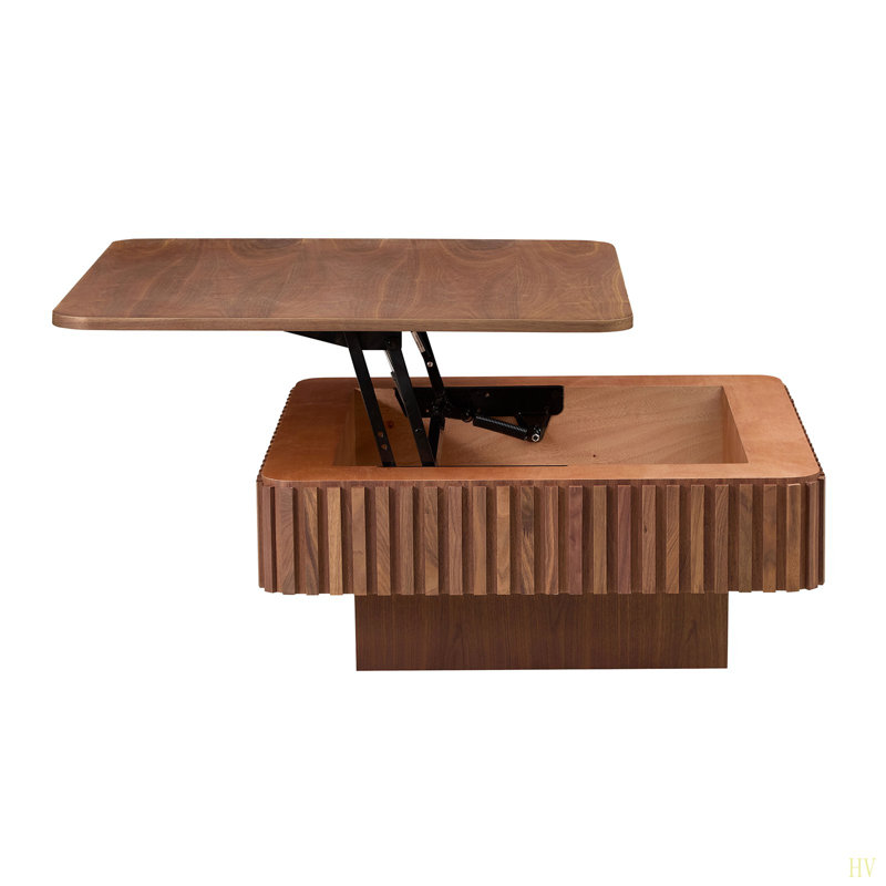 Table basse carrée 35,43 pouces Handcraft Modern, Bois brun foncé
