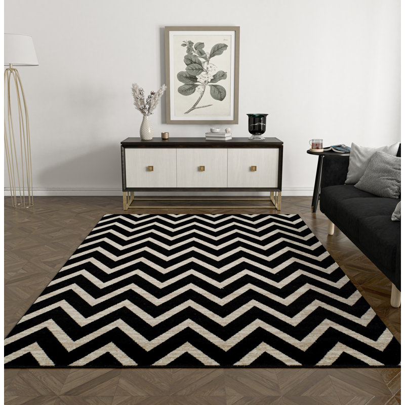 Wool Chevron Rug, Rectangle 4' x 5'
