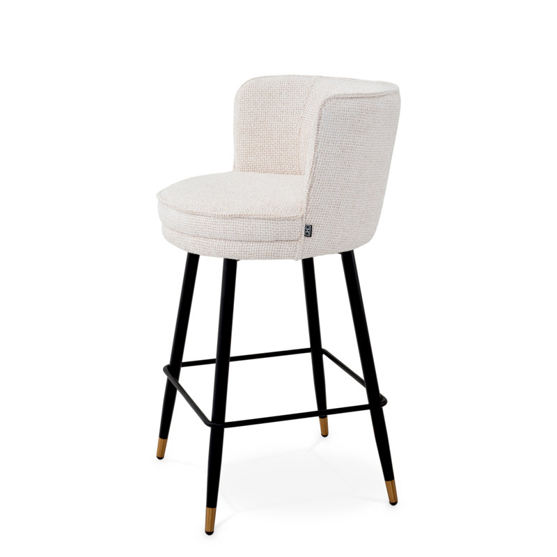 Bar Stool Grenada Velvet, Counter Stool (27.17" Seat Height), Off White