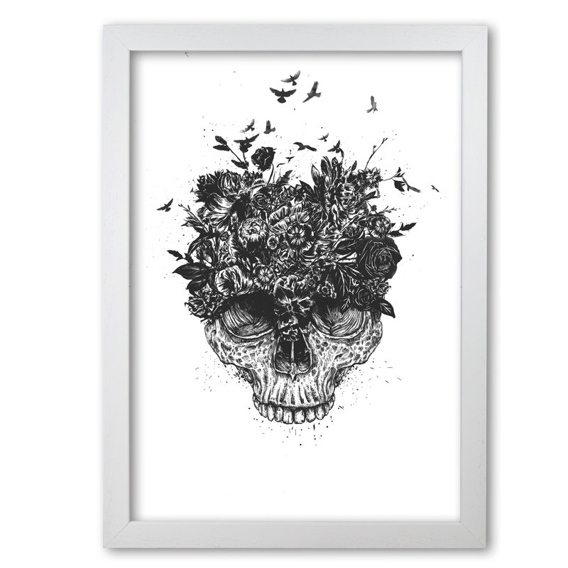 My Head Is A Jungle Skull by Mercedes Lopes Charro - Print, 84 cm H x 59.4 cm W x 5 cm D, White Grain
