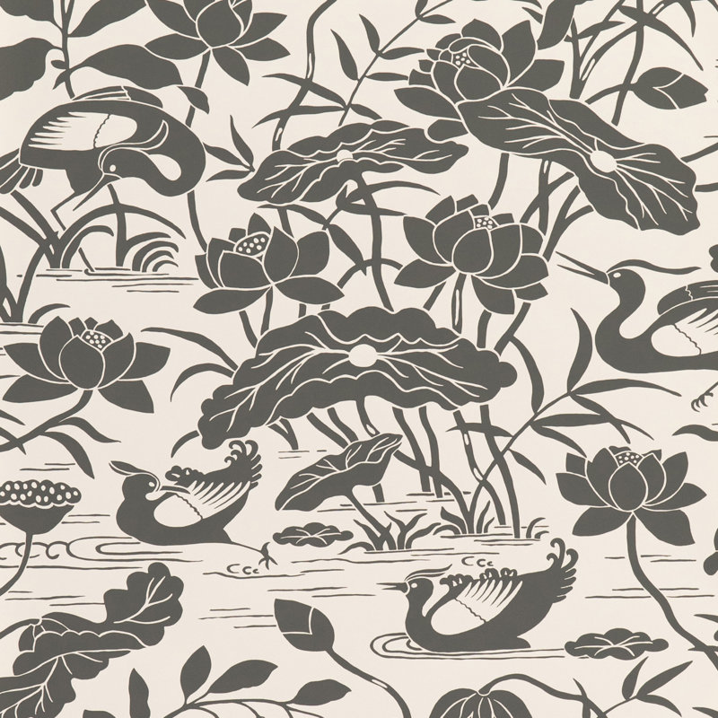 33' L x 20.47" W Smooth Wallpaper Roll, Black/White