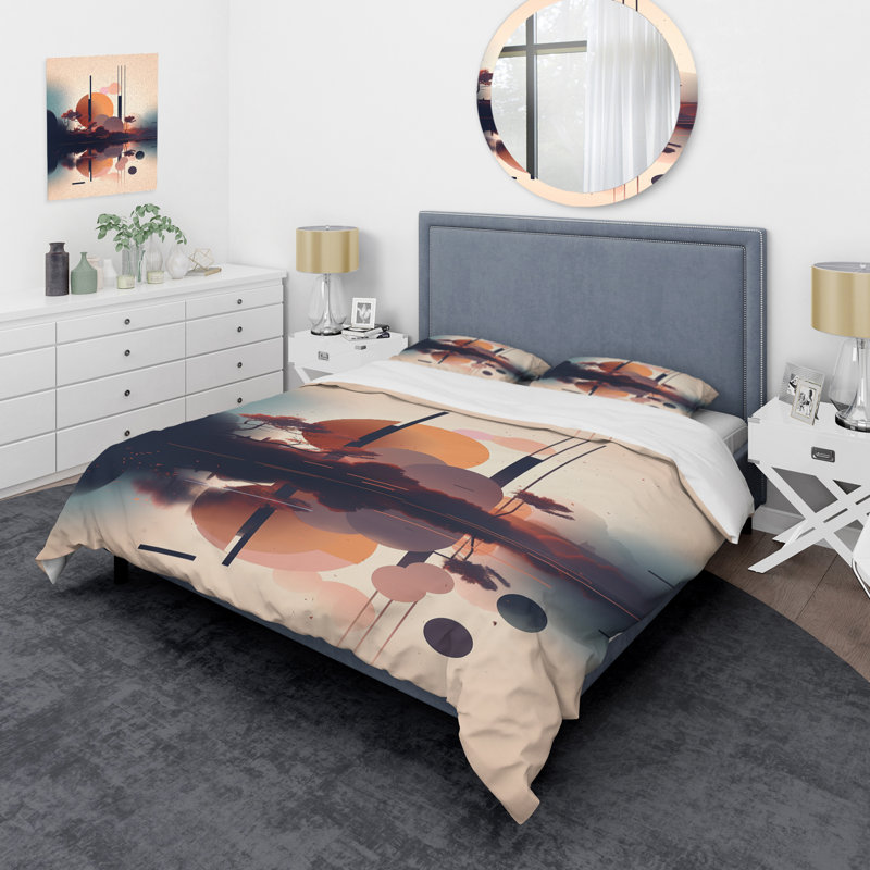 Ensemble de housse de couette en microfibre / polyester doux bleu et rose, Housse de couette pour grand lit et 2 taies décor