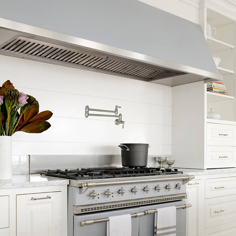 60" 1200 Insert Range Hood Baffle Filter Light Kitchen Hood Vents Included Stainless Steel