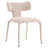 Modern Minimalist Dining Chair, Beige Upholstered Fabric Chair With Splayed Steel Frame And Foam Cushion​​-1689115917