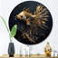Poisson doré dans l'océan I - poisson rond, art mural en métal-88628546