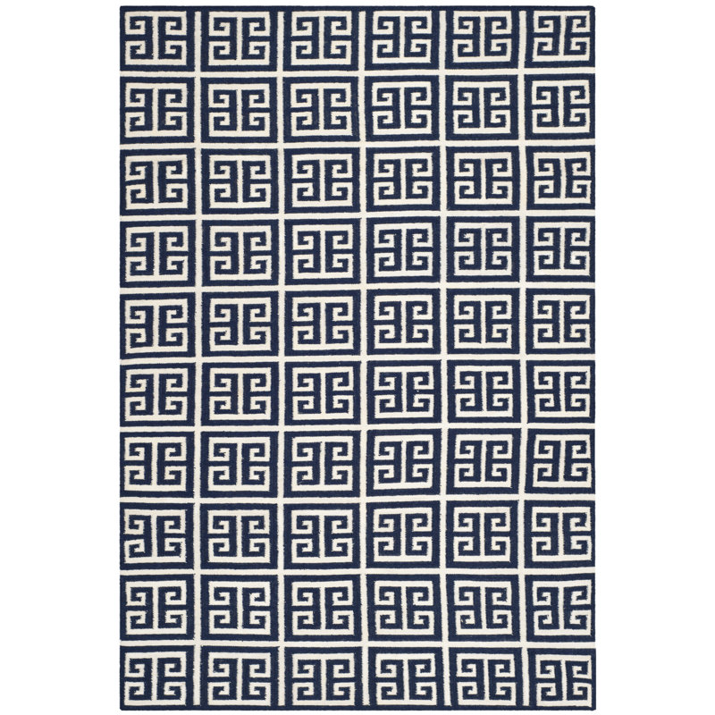 Feliciano Geometric Wool Hand Woven Area Rug, Rectangle 183 x 274 cm