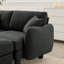 Canapé 3 places en tissu bouclé gris foncé avec un design en forme de L, des pieds distinctifs, amovibles et cylindriques, une forme de canapé modulaire confortable pour la sieste, une vie en coquillage idéale-1194526058
