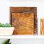 Assiette carrée en bois de teck - grand (ensemble de 2)