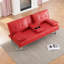 Canapé-lit pliant double en cuir rouge 67 pouces avec table basse pour bureau