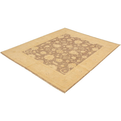 Tapis zone en laine 9 pi 7 po x 9 pi 9 po à la main one-of-kind-noué la 2010 ushak Hales